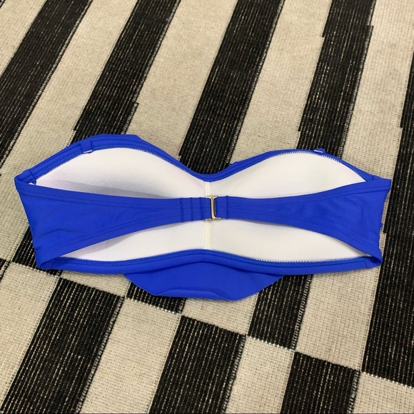 XHILARATION BY TARGET Royal Blue Strapless Ruffle Bikini Top Medium - Picture 3 of 10
